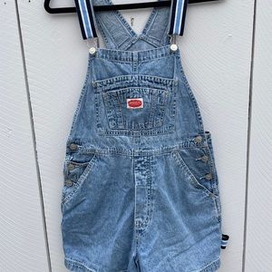 Denim short overalls